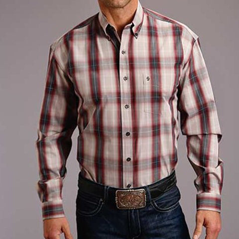 Roper Men's Sandy/Red Ombre Long Sleeve Shirt
