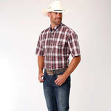 Roper Men's Red Barn Plaid Short Sleeve Shirt