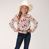 Roper Girl's Boot Print Shirt