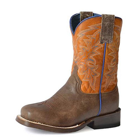 Roper Kid's Colt Brown/Orange Western Boots