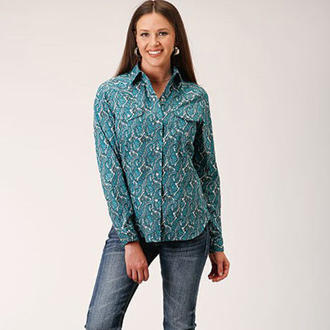 Roper Women's Turquoise Paisley Shirt