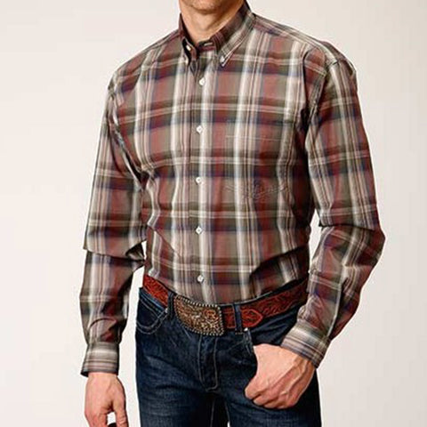 Roper Men's Redwood Plaid Shirt
