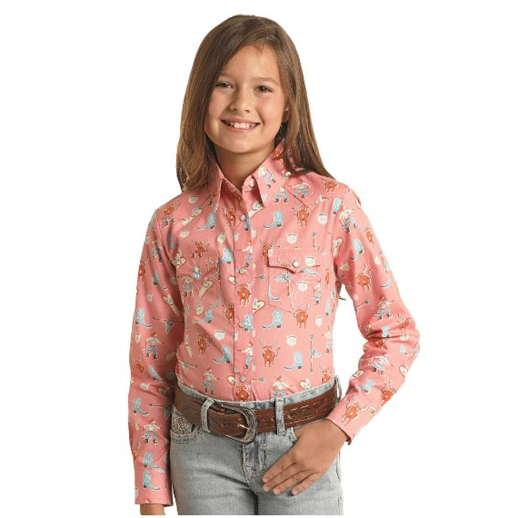 Panhandle Slim Girl's Pink Western Shirt