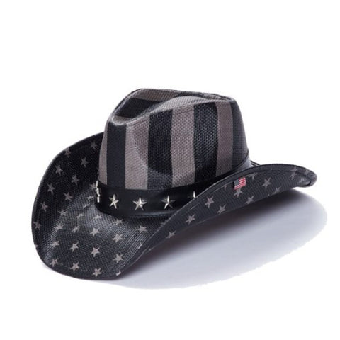 California Hat Co. American Flag Straw Hat
