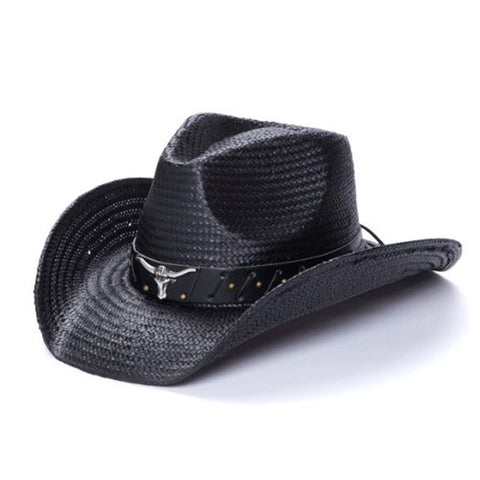 Black Longhorn Toyo Straw Hat