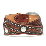 Brighton Men's Tan Rivet Wrangler Belt