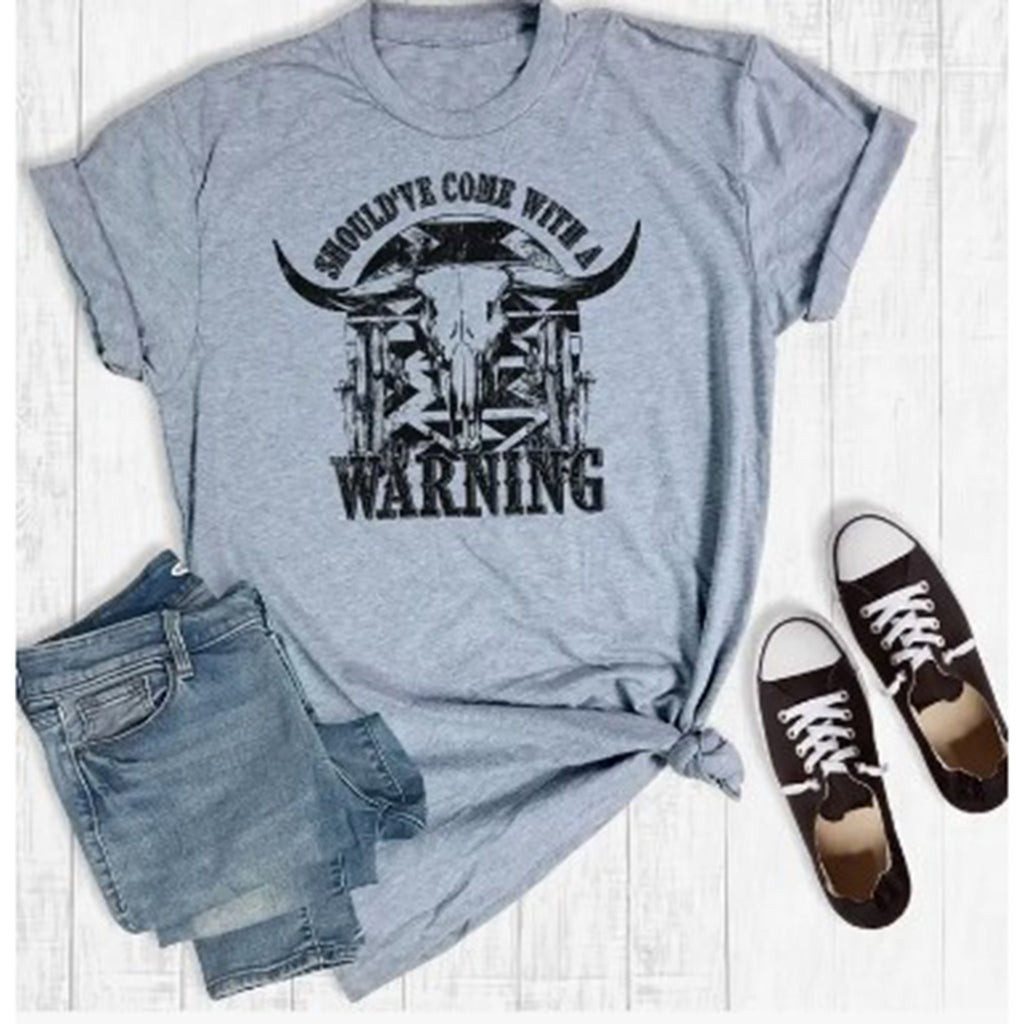 Rebel Rose Women's Come With a Warning Tee