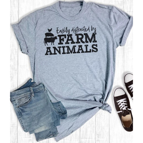 Rebel Rose Distracted By Farm Animals T-Shirt
