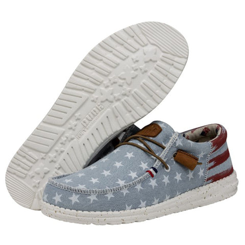 Hey Dude Wally American Denim Star Shoes