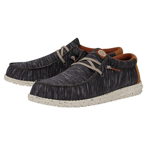 Hey Dude Men's Wally Jersey Charcoal Shoes