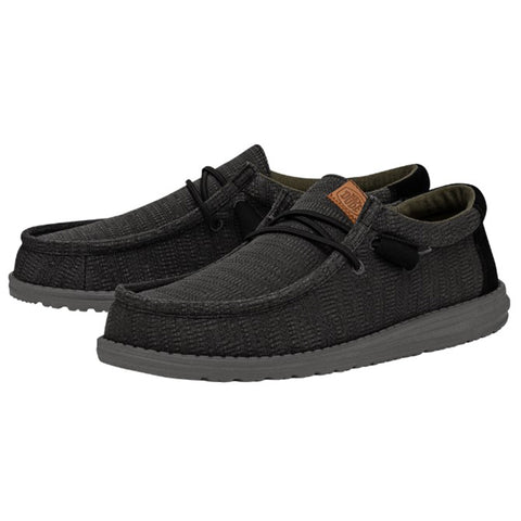 Hey Dude Men's Wally Grid Black Shoes