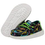Hey Dude Wally Toddler Dino Black/Lime Shoes