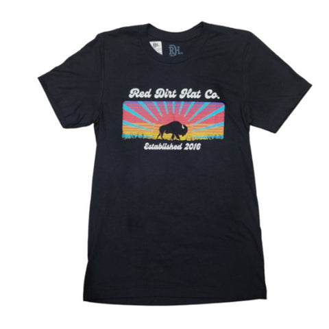 Red Dirt Unisex Black Buffalo Sunset T-Shirt