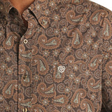 Panhandle Men's Dark Brown Paisley Shirt