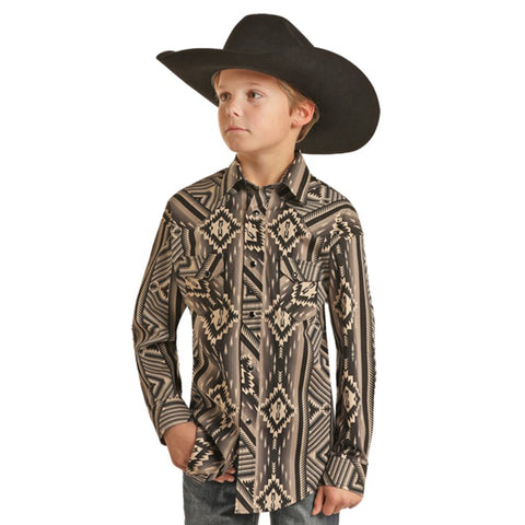 Rock & Roll Cowboy Boy's Aztec Shirt