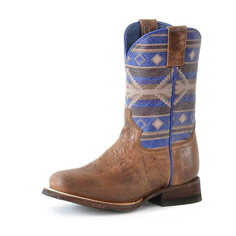 Roper Kid's Tan Aztec Print Boots