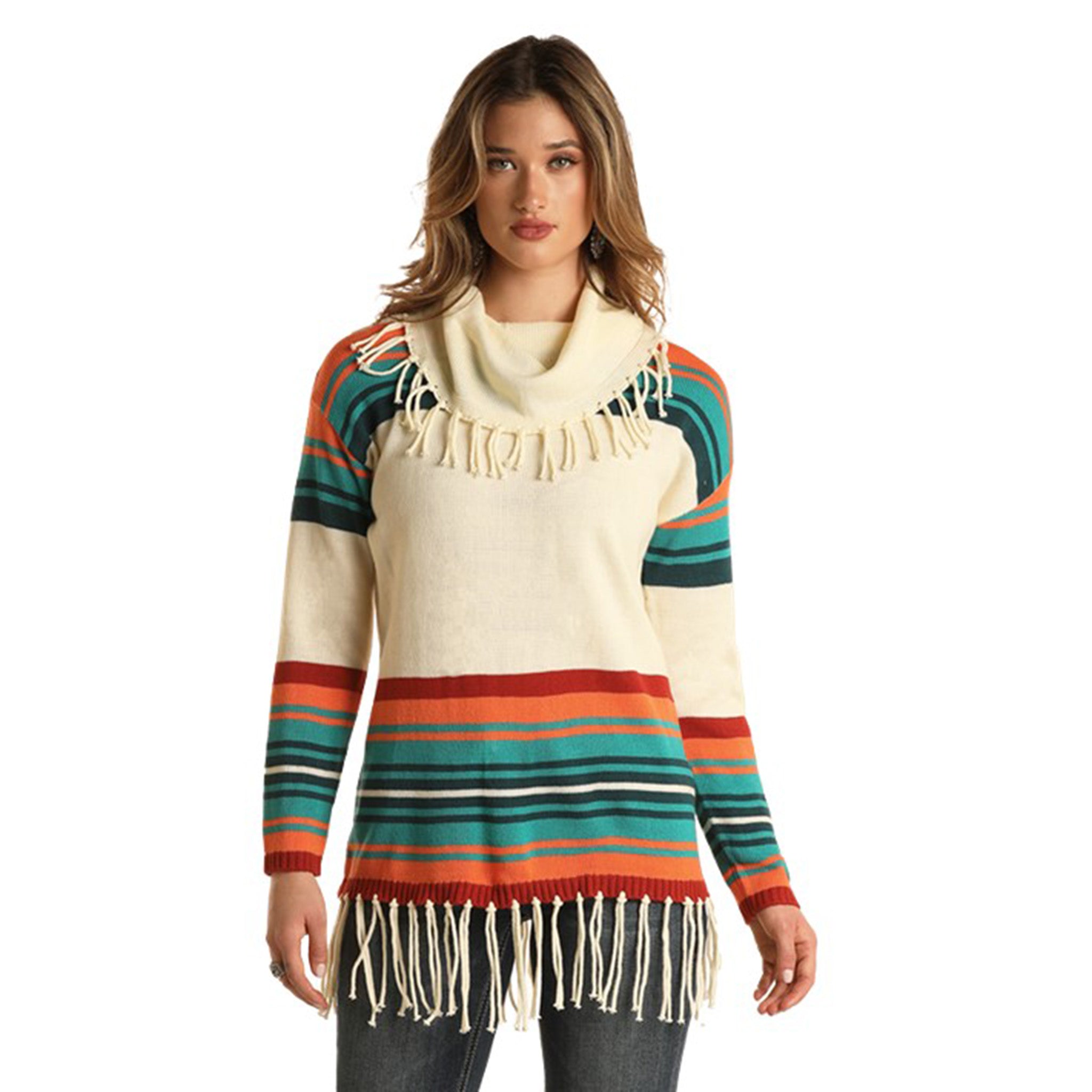 Panhandle Slim Women's Cream Cowl Neck Sweater – Western Edge, Ltd.