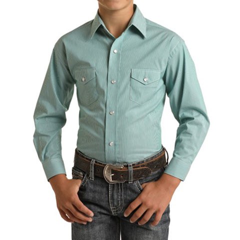 Panhandle Boy's Solid Turquoise Shirt