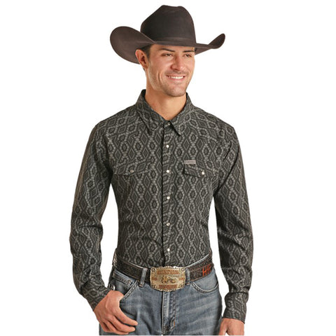 Panhandle Slim Men's Black/Grey Aztec Shirt