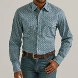 Wrangler Men's 20X Competition Teal/Brown Shirt