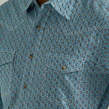 Wrangler Men's 20X Competition Teal/Brown Shirt