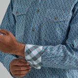 Wrangler Men's 20X Competition Teal/Brown Shirt
