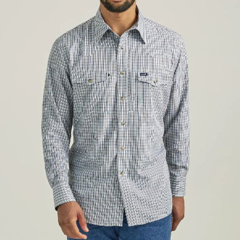 Wrangler Men's Black/Grey Plaid Shirt