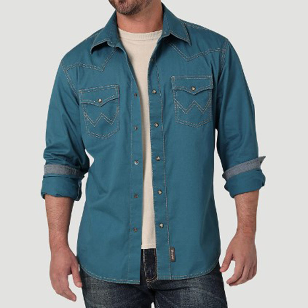 Wrangler Men's Retro Denim Shirt – Western Edge, Ltd.