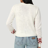 Wrangler Women's White/Red Skull Sweater
