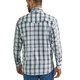Wrangler Men's Blue/White/Grey Plaid Shirt