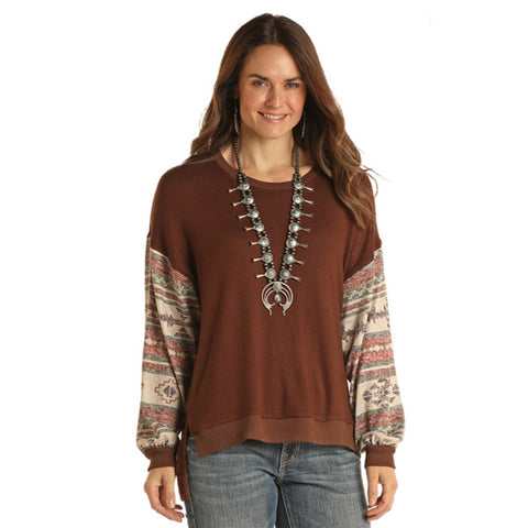 Panhandle Women's Chocolate Aztec Sweater