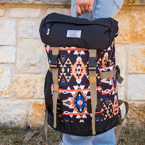 Hooey " Topper " Black/Orange Aztec Backpack