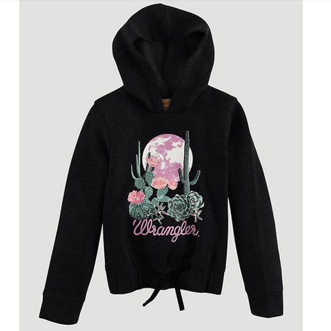 Wrangler Girl's Black Cactus Hoodie