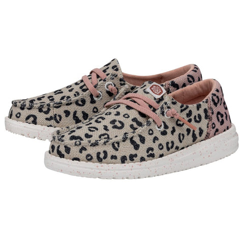 Hey Dude Youth Wendy Funk Leopard Cream/Pink