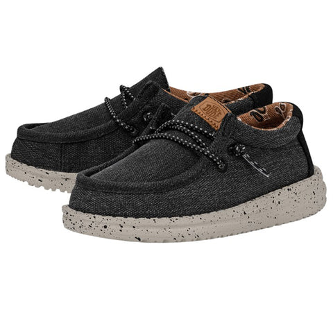 Hey Dude Toddler Wally Washed Canvas Black