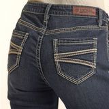 Rock & Roll Women's Dark Wash Rope Stitch Bootcut