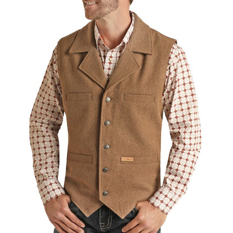 Powder River Men's Beige Wool Vest
