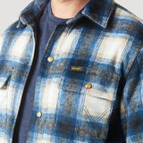 Wrangler Men's Tan/Blue Flannel Shacket