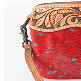 American Darling Red & Turquoise Cowhide Clutch
