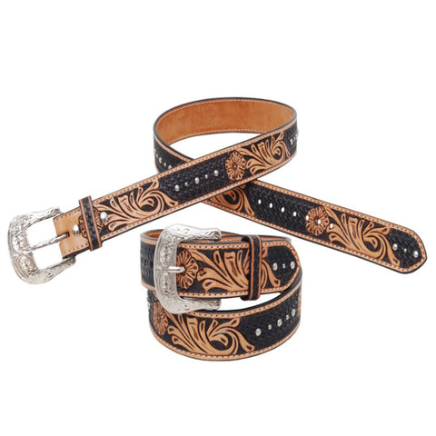 Western Fashion Men's Basketweave/Nail Head Belt