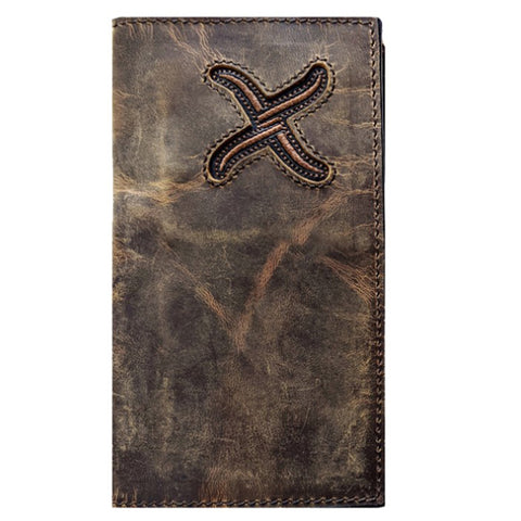 Twisted X Men's Distressed Brown Checkbook