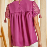Andree Women's Magenta Embroidered Blouse