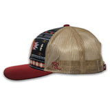 Rope Smart Red Aztec Leather Patch Cap