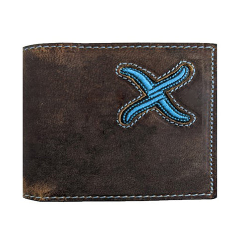 Twisted X Men's Brown/Turquoise Inlay X Bifold