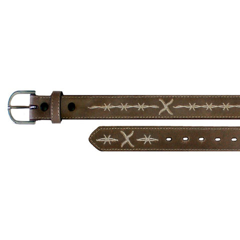 Twisted X Kid's Brown & Tan Barbwire Belt