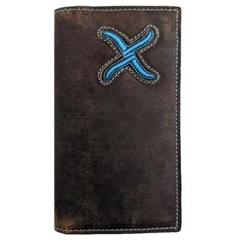 Twisted X Rodeo Distressed Brown and Turquoise Wallet