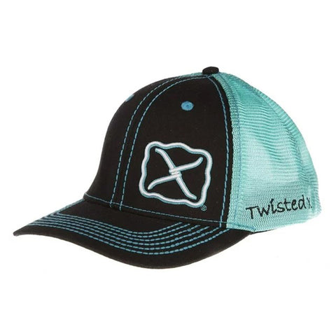 Twisted X Black and Turquoise Snap Back Cap