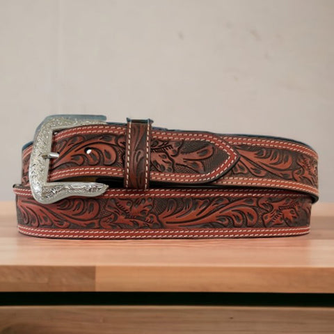 Ranger Belt Co. Men's Cognac Tooled Belt