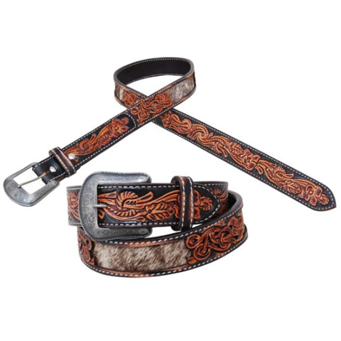 Circle Y Men's Hair On Hide Belt