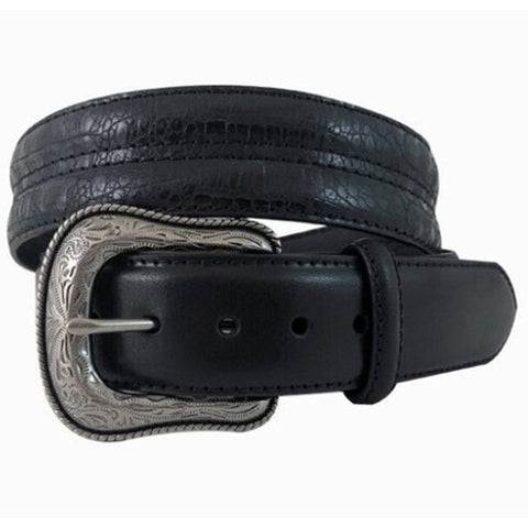 Roper Men's Black Ostrich Belt